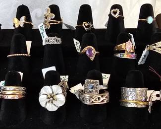 Opal & flower MOP rings sold