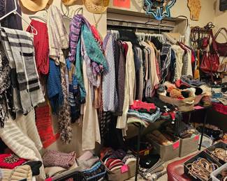 Winter- Long sweaters/Sweaters/ Shawls/Ponchos.Pom-poms/Beanies/ Lots of different Scarves/Gloves