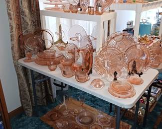 Lots of Pink Depression Glass