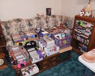 Lots of Cd's, Dvds, VHS, Records and Cassette Tapes!