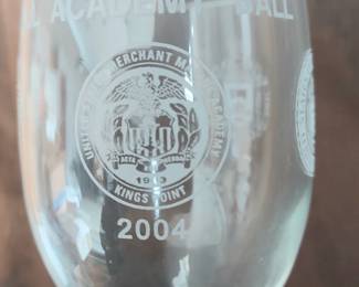 Closeup of 2004 military wine glasses