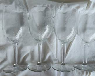 Limited military etched wine glasses