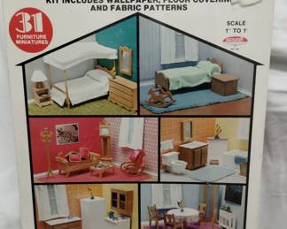 1978 unopened box of 31 pc. doll house furniture