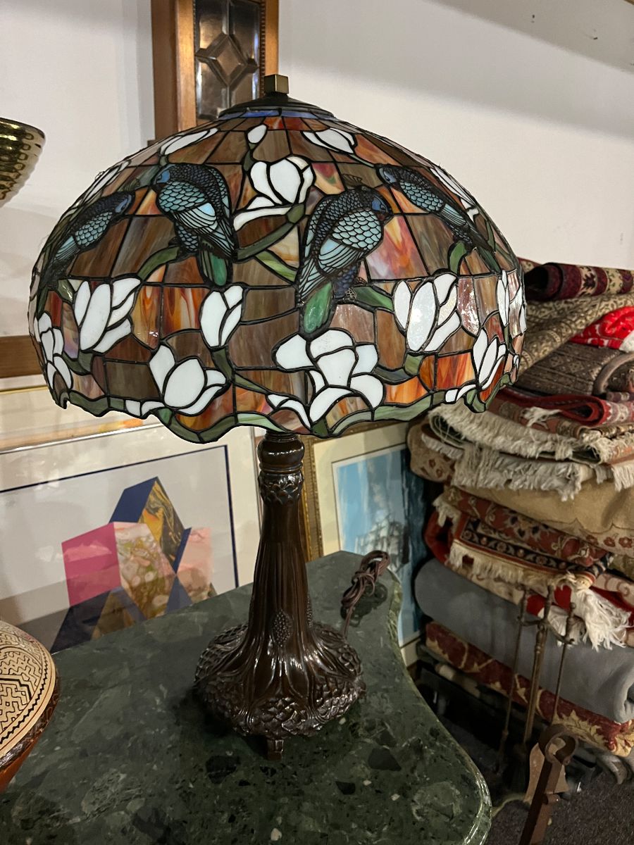 Leaded Glass Tiffany Style Bird Lamp
