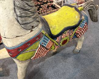 Old Carved Wood Carousel Horse