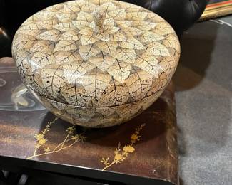 Lidded Leaf Style Box(Maitland Smith?)