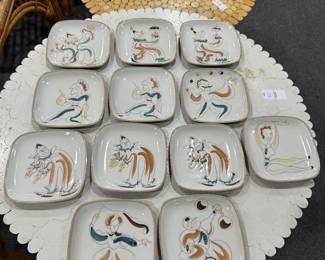 Gliddin Hand Painted Circus Appetizer Plates