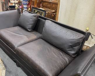 French Leather Vintage Couch Set(Pair)