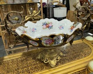 Gilded Porcelain Centerpiece Bowl