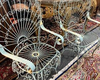 Outdoor Court Yard Iron Chairs 