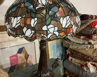 Leaded Glass Tiffany Style Bird Lamp