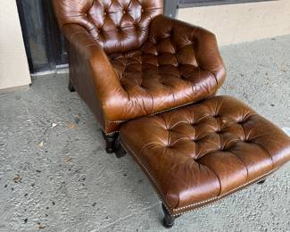 Chesterfield Chair & Ottoman