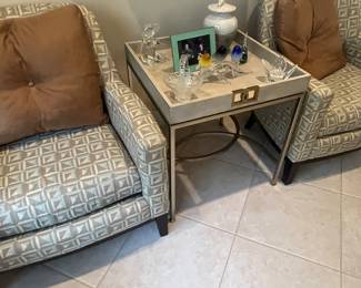 Fabric Lounge Chairs - Tan Brown 