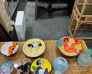 Hand Painted Pottery Signed" EM"