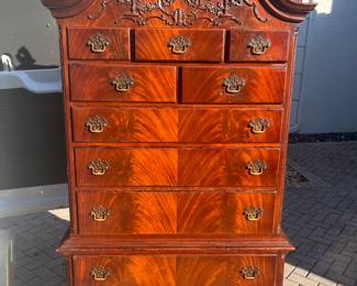 Highboy Chest Continental Queen Anne 