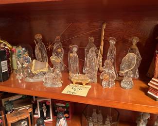 15 piece Gorham Lead Crystal Nativity Set, includes metal creech—as shown behind the set