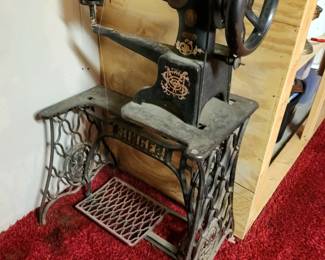 Antique Leather sewing machine