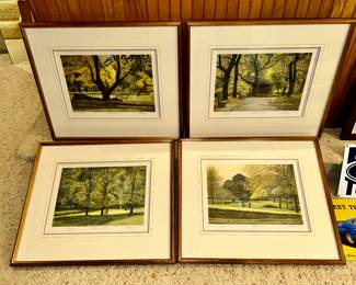 Set of 4 signed and numbered lithographs by Harold Altman, titled "October 1984, I-IV"