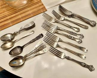 Selection of sterling silver flatware