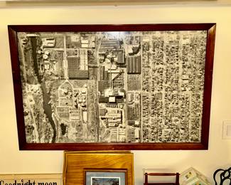 Large aerial view of James River in Kalamazoo...Riverview Dr. on the left, Paterson St. on top, North is down.