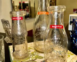 R.A. Bowers Decatur Dairy milk bottles