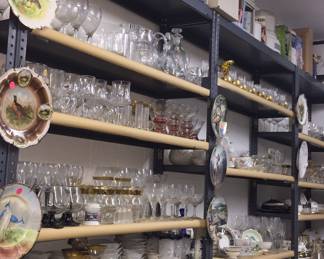 Shelves totally filled w/everything 