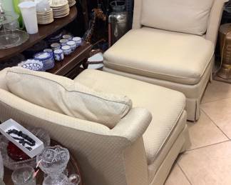 Designer pair slipper off white chairs 