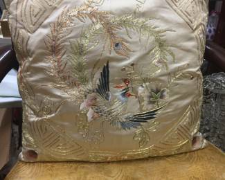 Lg handmade silk Asian pillow