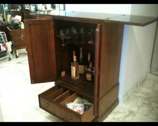 Vintage Henredon Bar Cabinet on wheels