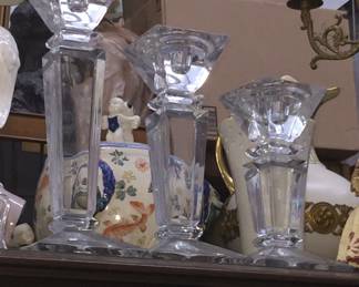 3 pcs Crystal Candle Holders