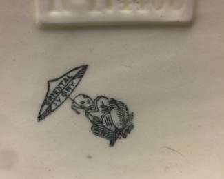 Oriental Ivory porcelain 2 piece