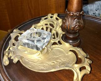 Vintage Brass inkwell 