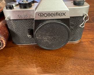 Rolleiflex SL35 camera with leather Leica case