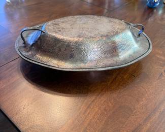 Rogers electroplated nickel silver covered casserole with hammered finish