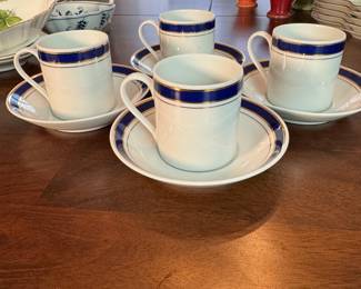 Crown Porcelain Prestige demitasse cups and saucers