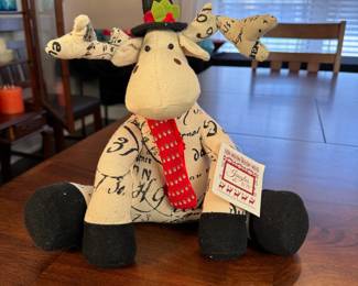 Jingles and Joy cloth seated reindeer 12"H
