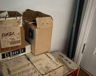 Vintage film projector equipment and screen