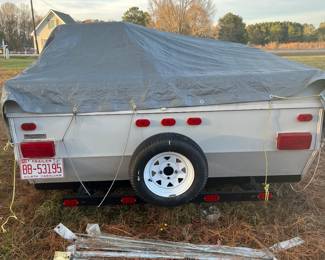 Sold.
2000 Jayco pop up camper. AC added. Sleeps six. Available for presale. Now set up on site.