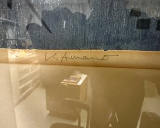 Kunihiro Amano Japanese Woodblock Print, Signed and Numbered Circa 1960s