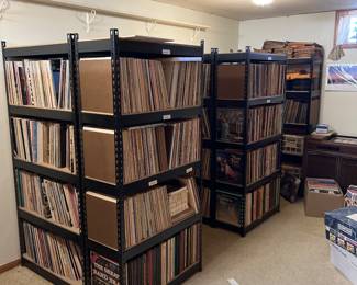 Shelves Full of LP’s, 78’s, and 45’s