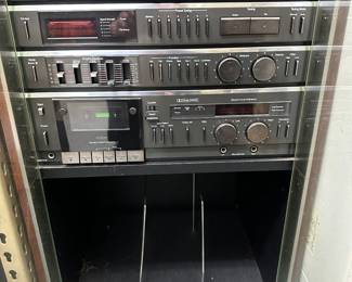 Vintage JCPenney MCS stereo system in stand