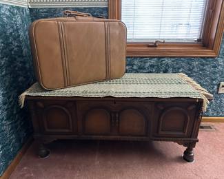 Vintage Cedar Chest and suit case
