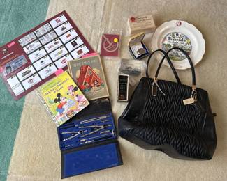 Vintage Disney Children’s books, tools, paper weight, COACH purse in mint condition 