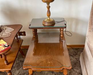 Matching X lamp and pair of
Vintage end tables