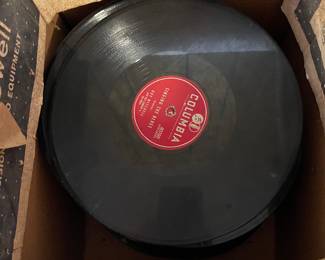 Box of Records - none have sleeves
* edited to say we found more records, not pictured that do have sleeves. 