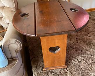 Heart fold down side table