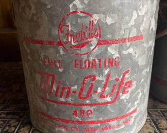 Vintage FRABILL'S Full Floating MIN-O-LIFE Minnow Fish Bait Bucket Pail #480