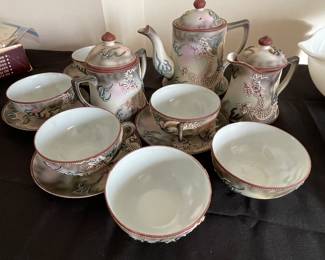 Antique dragonware Japan tea set