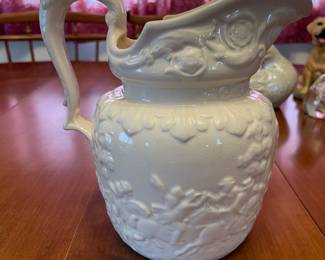 English Earthenware Pitcher with Horse Head Handle by Arthur Wood 1904 - 1928