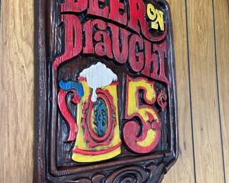 Vintage Beer on Draught 5 cents sign 
